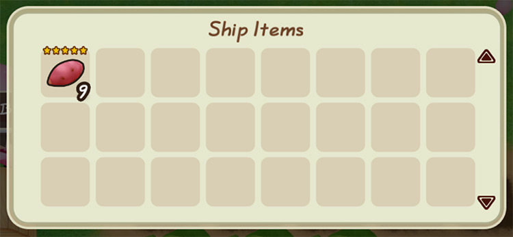 Interface of the farmer’s inventory with the ingredient quality indicated. / Story of Seasons: Friends of Mineral Town