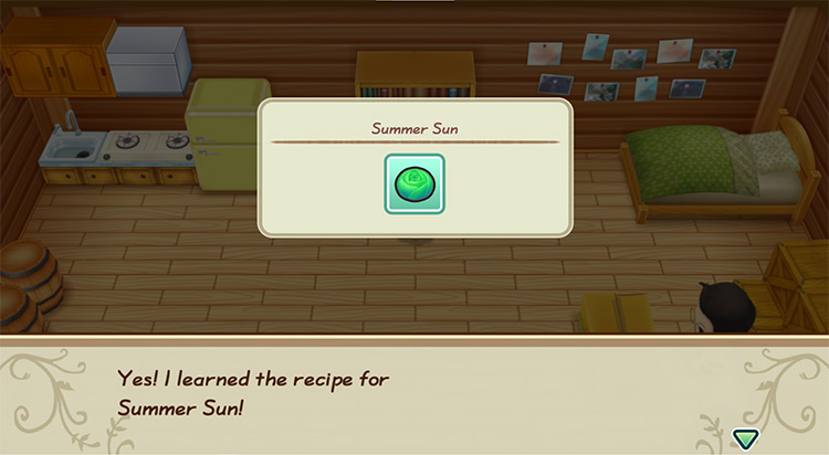 Zack offers to teach the farmer the recipe for Summer Sun. / Story of Seasons: Friends of Mineral Town