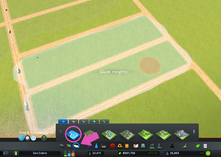 A district on top of fertile land / Cities: Skylines