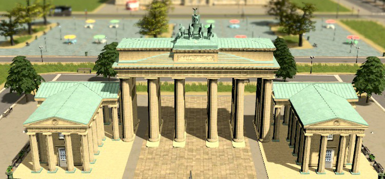 The Brandenburg Gate building in Cities: Skylines