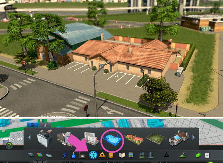 The Child Health Center can be built from the Healthcare menu for ₡18,000 / Cities: Skylines