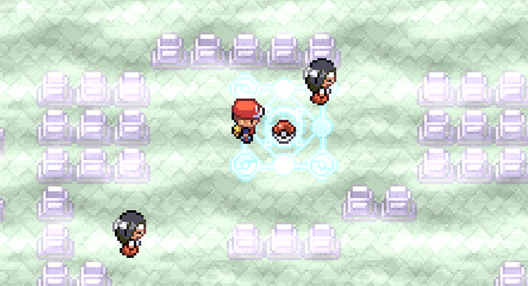 Grabbing the Cleanse Tag from the center of the purified and protected zone / Pokémon FRLG