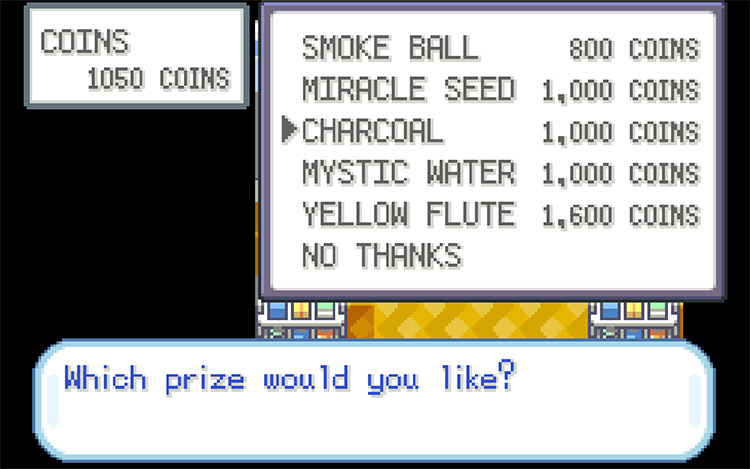 Buying the Charcoal in the prize-exchange building by the Rocket Game Corner / Pokémon FireRed & LeafGreen