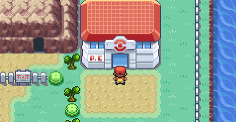 Professor Oak’s Aide is in this Pokémon Center and will give you the Everstone / Pokémon FireRed & LeafGreen