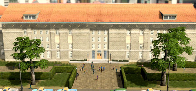 Outside the Liberal Arts College Building in Cities: Skylines