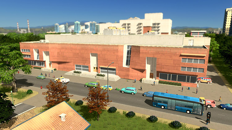 The School of Environmental Studies building, which decreases garbage accumulation in your city. / Cities: Skylines