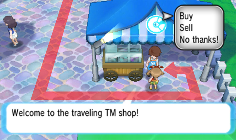 The clerk that sells TM76 Struggle Bug / Pokémon Omega Ruby and Alpha Sapphire