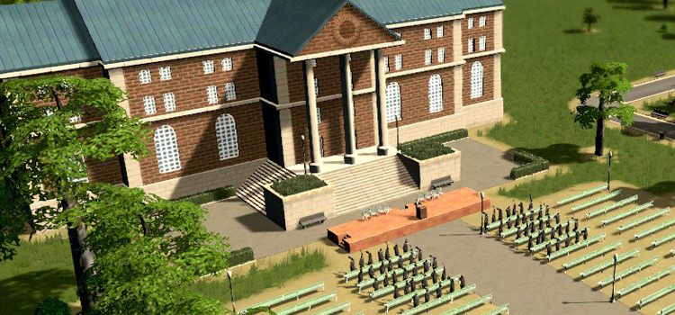 Graduation Ceremony at a University Campus Commencement Office (Cities: Skylines)