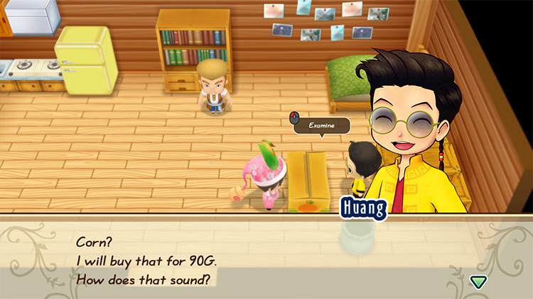 Huang offers to buy Corn from the farmer. / Story of Seasons: Friends of Mineral Town