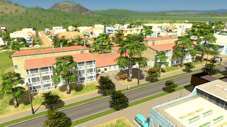 The Eldercare facility improves the health of seniors in the surrounding area. / Cities: Skylines