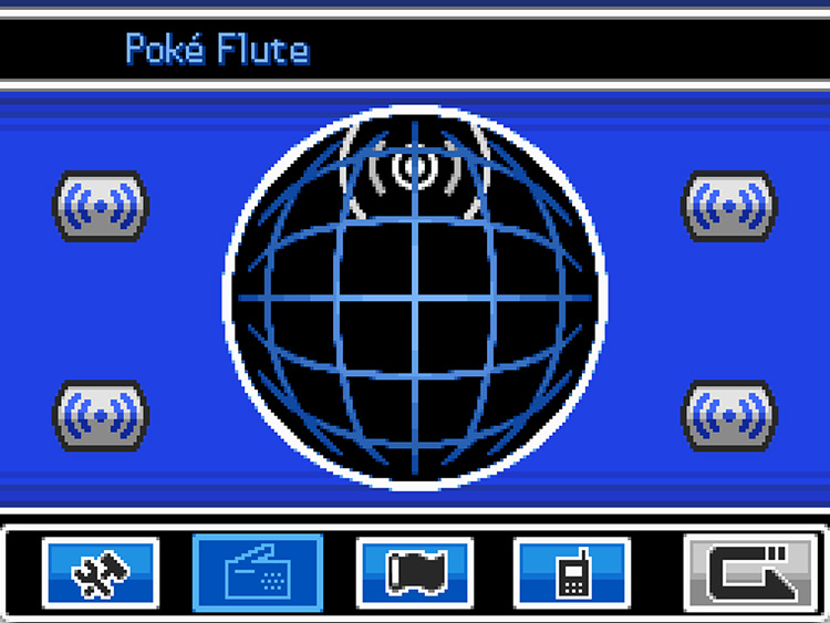 The Location of the Poké Flute channel in the tuner / Pokémon HGSS