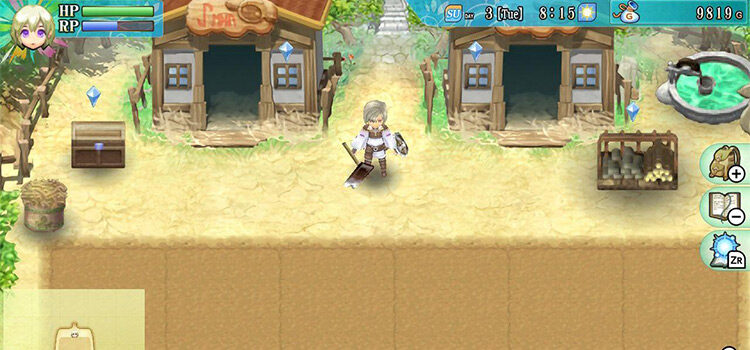 Lest standing outside of two monster barns in Rune Factory 4 Special