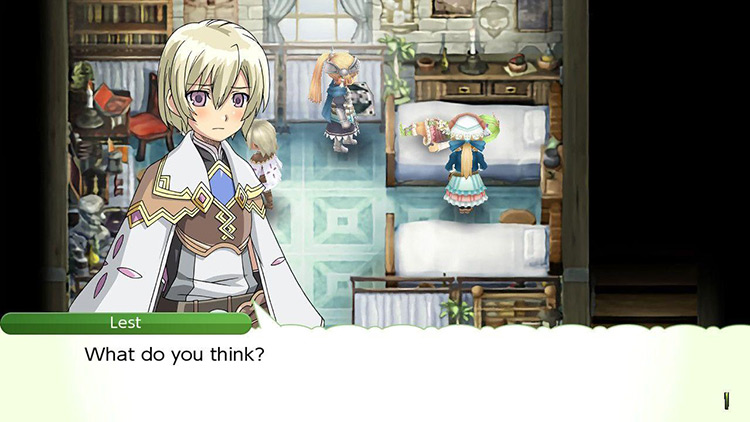 Lest brings the mysterious girl to Tiny Bandage Clinic / Rune Factory 4