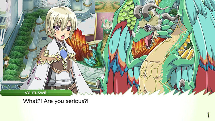 Lest breaking Venti the news in the Dragon Room / Rune Factory 4