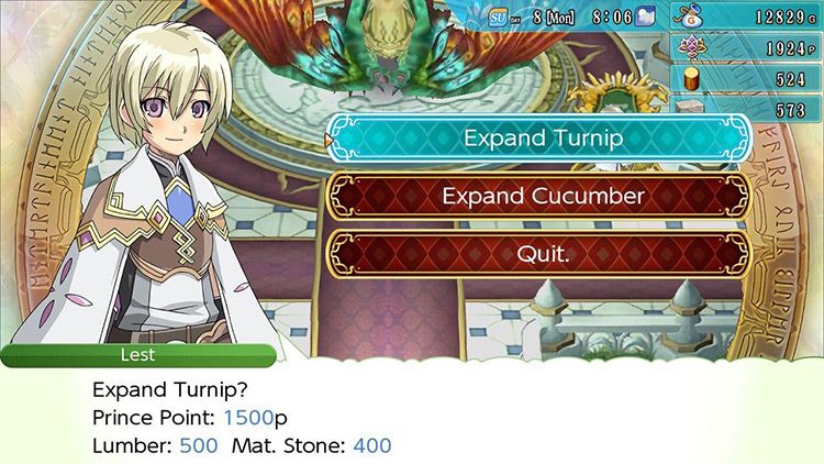 Expand a Monster Barn option at the Order Symbol / Rune Factory 4