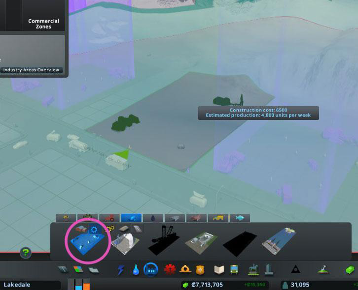 When placing your ore mine on the map, a tooltip will indicate how productive it will be in that particular spot / Cities: Skylines