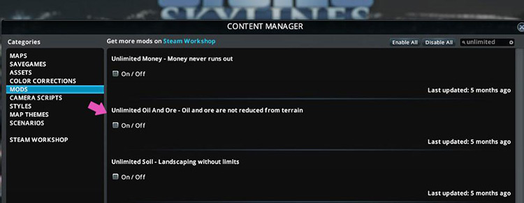 You can easily find it by searching for ‘unlimited’ in the mods section of the content manager / Cities: Skylines