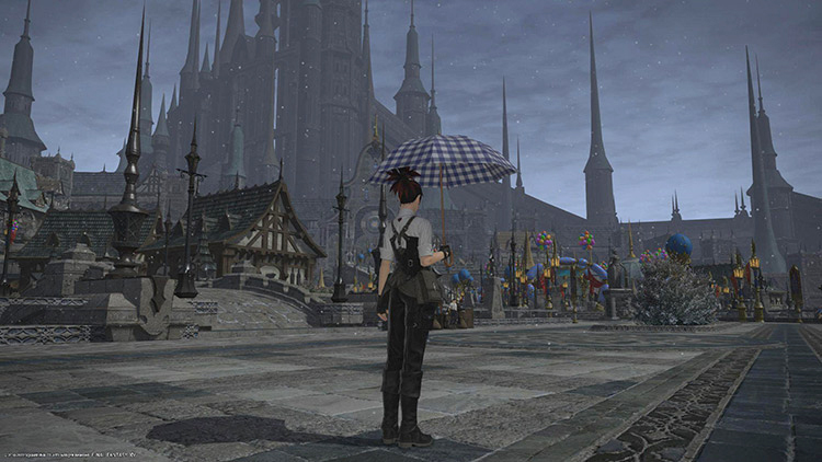 A stylish Parasol is a must for inclement weather / FFXIV