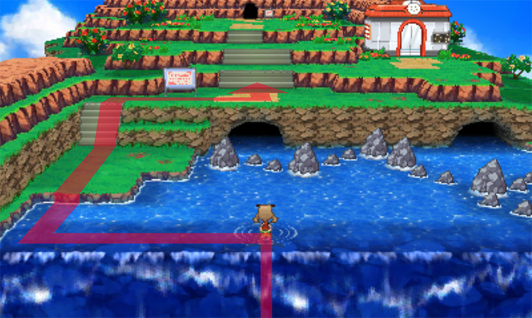 The upper section of Ever Grande City / Pokémon Omega Ruby and Alpha Sapphire