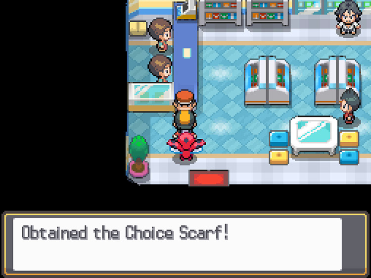 The deliveryman delivering a Choice Scarf. / Pokémon HeartGold and SoulSilver