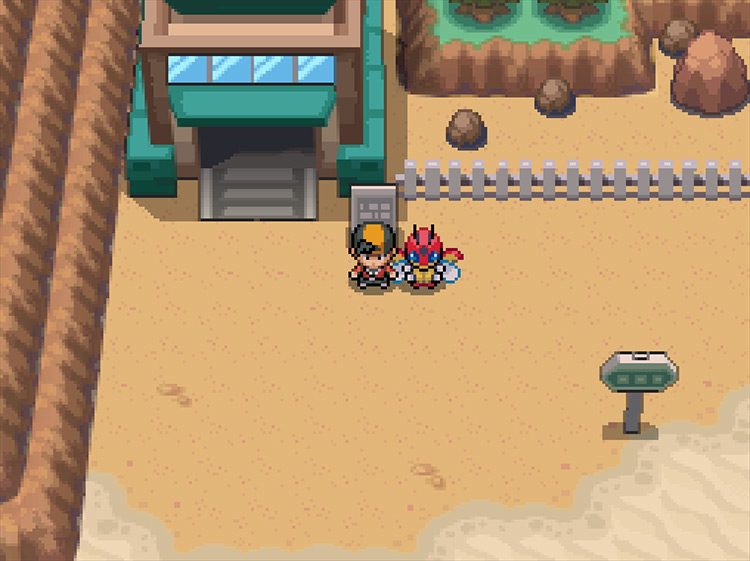 The Gate to the Frontier Access, west of Olivine City. / Pokémon HeartGold and SoulSilver