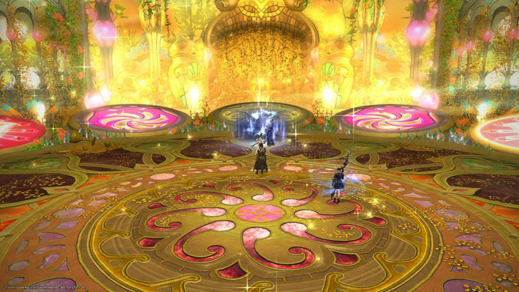 The gloriously golden final room of Uznair / Final Fantasy XIV