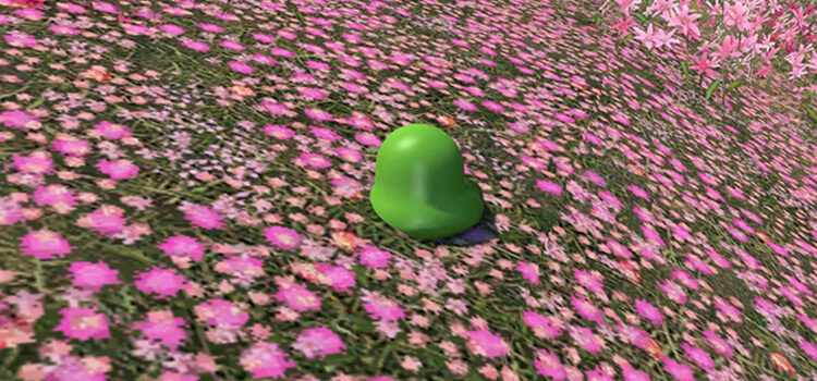The Slime Puddle Minion in the flowery fields of Il Mheg (FFXIV)