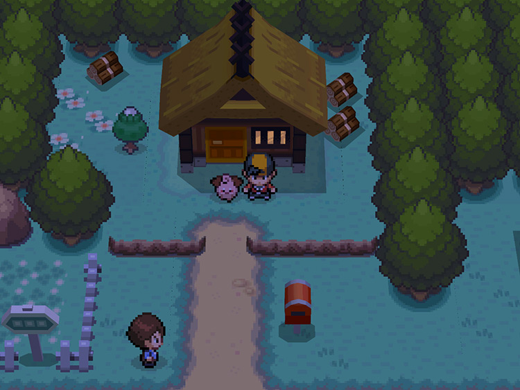 Outside Kurt’s house in Azalea Town / Pokemon HGSS