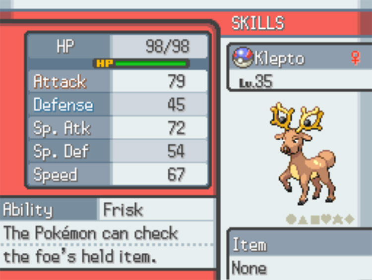 A Stantler with the ability Frisk / Pokemon HG/SS
