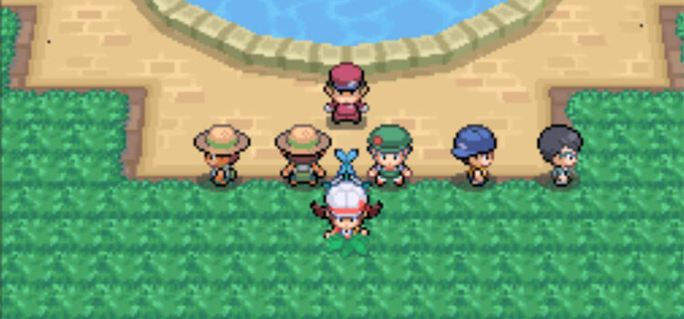 With a Vaporeon at The Bug Catching Contest in HeartGold