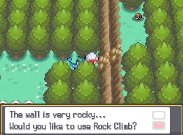The Rock Climb point in the National Park / Pokemon HGSS