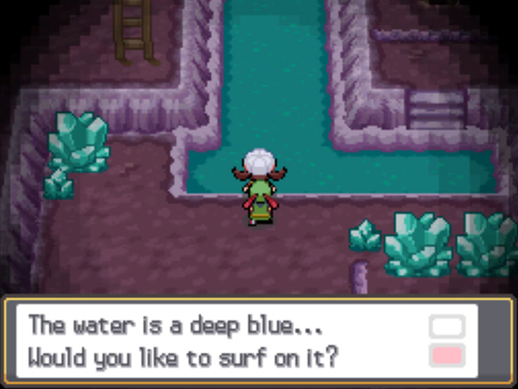 The first Surf point inside Cerulean Cave / Pokémon HGSS