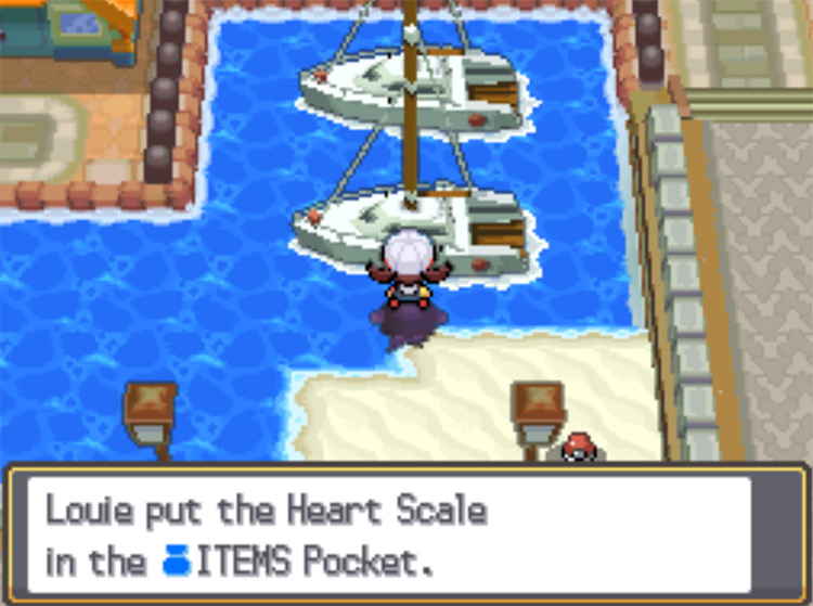 The boat containing the hidden Heart Scale in Vermilion City / Pokemon HGSS