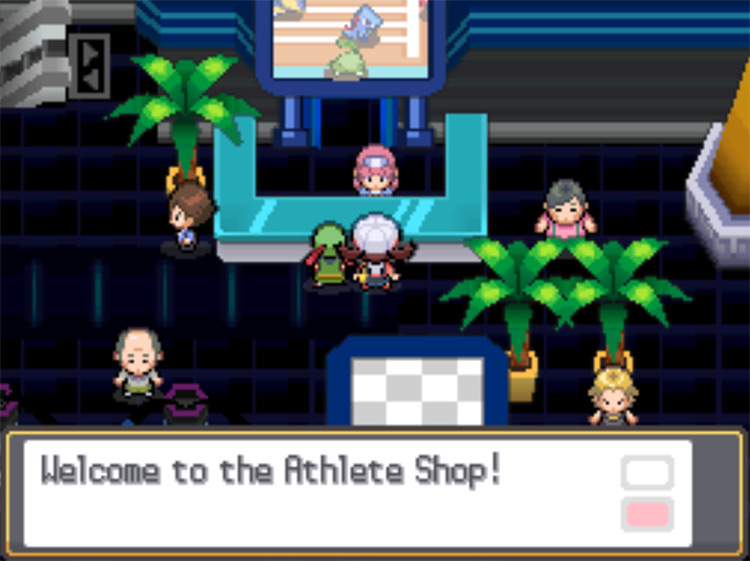 The Athlete Shop, found in the top right-hand corner of the Pokéathlon Dome / Pokemon HGSS