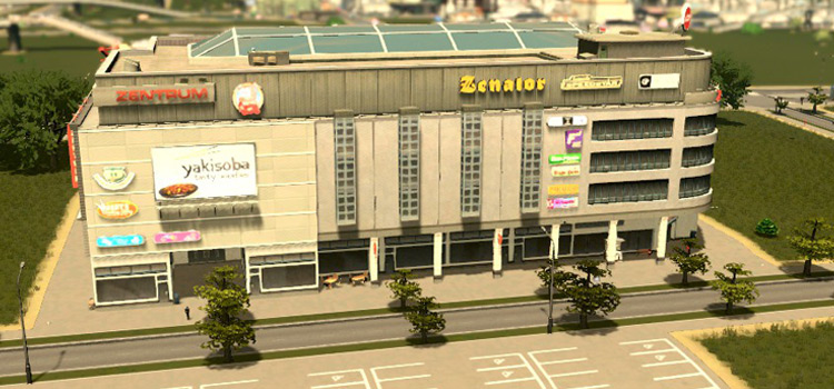 Front of the Shopping Center in Cities: Skylines