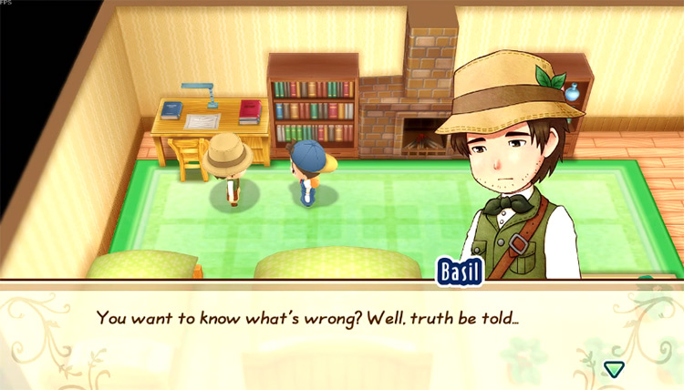 Basil tells the farmer about a poisonous mushroom in one of his random events. Source / Story of Seasons: Friends of Mineral Town