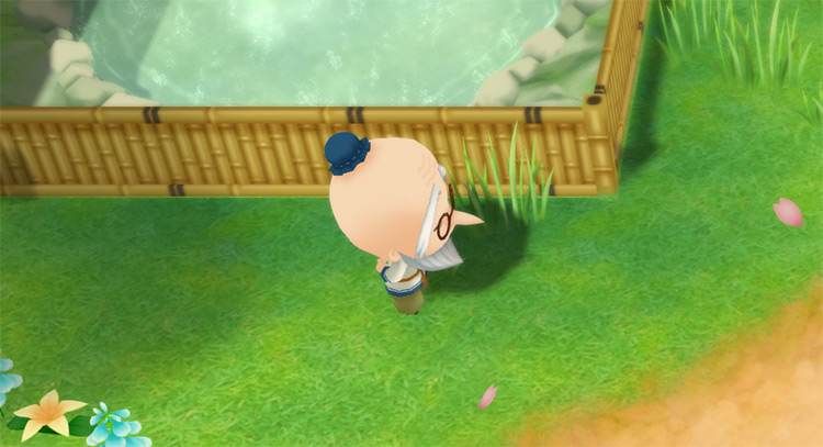 Mugi visits the Hot Spring on a Monday afternoon. / Story of Seasons: Friends of Mineral Town
