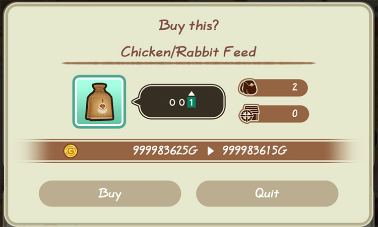 The farmer buys Chicken/Rabbit Feed from Lillia at PoPoultry / SoS: FoMT