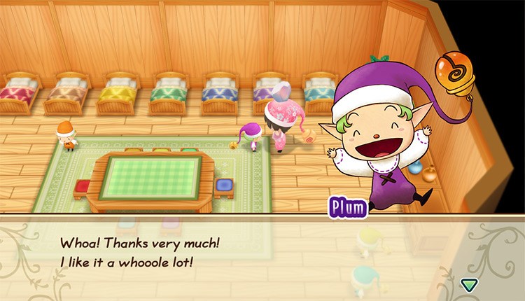 The farmer gives Plum a Moonstone. / Story of Seasons: Friends of Mineral Town
