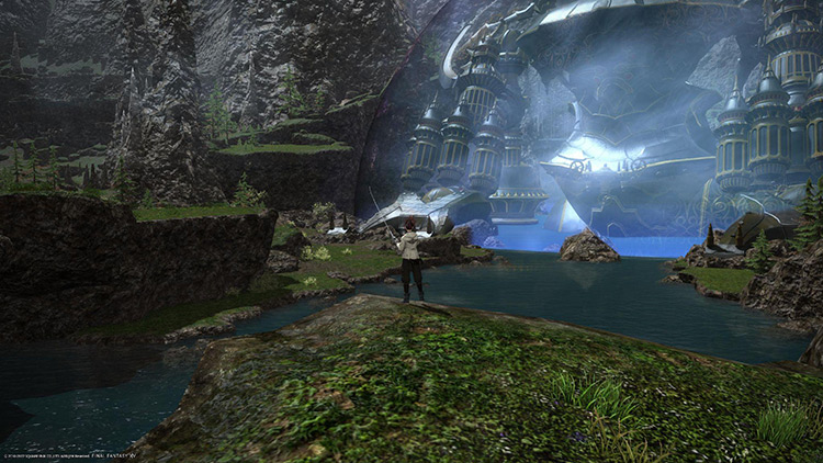 Fishing for Maps in the Thaliak River as the Primal Alexander lays dormant / FFXIV