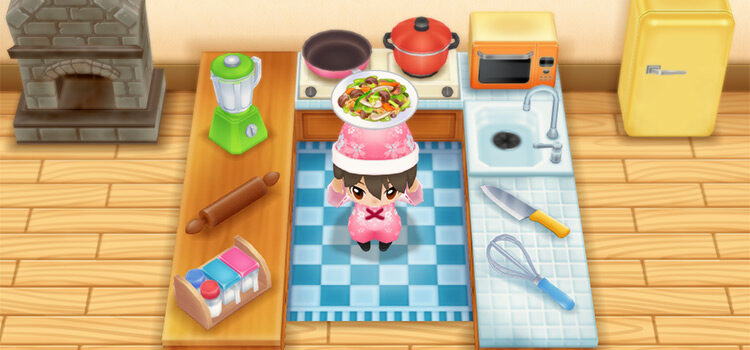 Holding a plate of Vegetable Stir Fry in SoS:FoMT