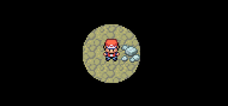 Inside of Rock Tunnel without using Flash (Pokémon FireRed)