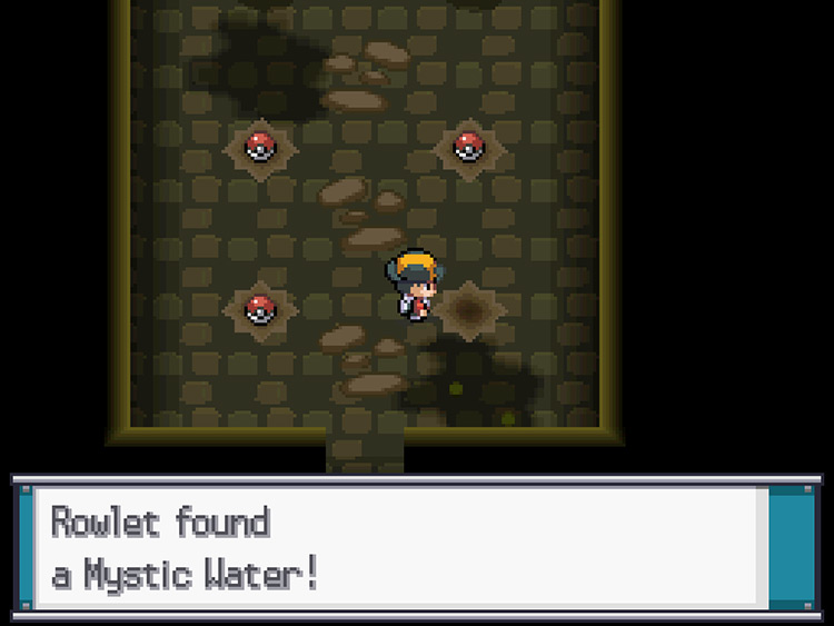 The player picking up the Mystic Water / Pokémon HGSS