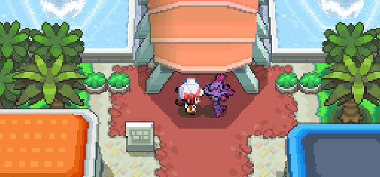 Standing near Battle Frontier Access area with Mismagius (Pokémon HeartGold)