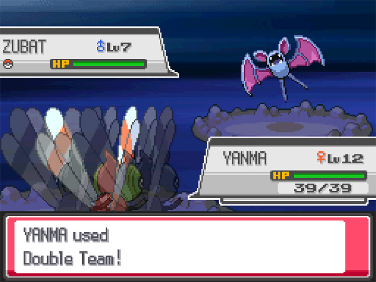 A Yanma using Double Team in a battle / Pokémon HeartGold and SoulSilver