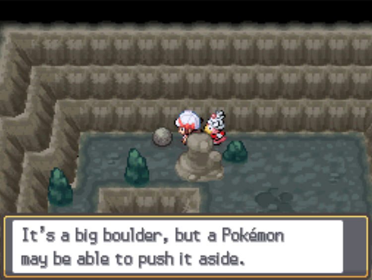 The Strength boulder one floor below ground in Slowpoke Well / Pokémon HeartGold and SoulSilver