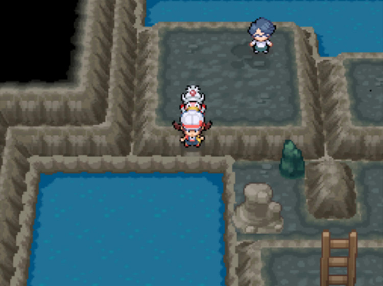 The correct exit point out of the water two floors below ground in Slowpoke Well / Pokémon HeartGold and SoulSilver