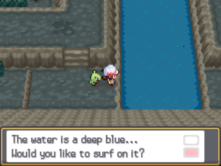 The place to Surf after descending one floor deeper into Mt. Mortar / Pokémon HGSS