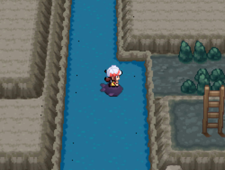 The place to stop following the waters' path in Mt. Mortar / Pokémon HGSS
