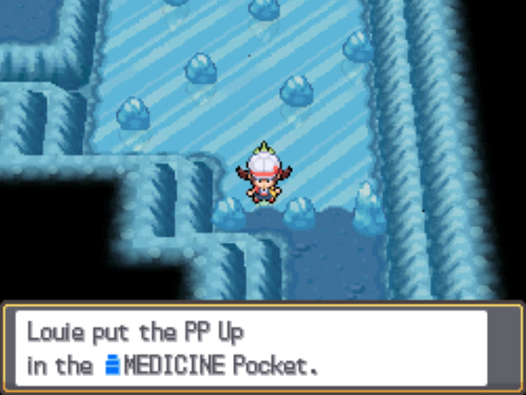 The location of the PP Up in Ice Path / Pokémon HGSS